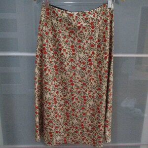 Floral Print A-Line Skirt